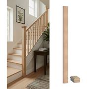 Solid Hemlock Complete Half Square Newel Post 90mm X 44mm X 1500mm Inc Cap Uk Manufactured Traditional Products Ltd