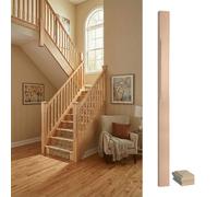 Solid Hemlock Complete Half Stop Chamfer Newel Post 90mm X 44mm X 1500mm Inc Cap Uk Manufactured Traditional Products Ltd