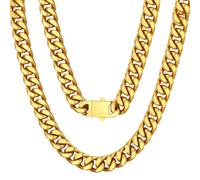 Solid Hip Hop Gold Chain for Men Stainless Steel Cool Chains Gift Miami Cuban Link Gold Chunky Chain Necklace