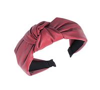 Solid Hoop Hairband Women Sweet Head Knot Headband Hair Fashion Hairpin Tie Headband Breathable Headband (Wine, One Size)