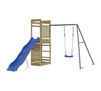(solid impregnated pinewood) vidaXL Outdoor Playset Garden Playhouse Play Tower Set Impregnated Wood Pine