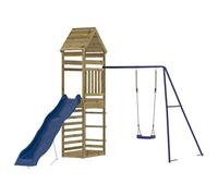 (solid impregnated pinewood) vidaXL Outdoor Playset Garden Playhouse Play Tower Set Impregnated Wood Pine