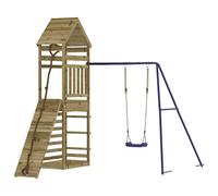(solid impregnated pinewood) vidaXL Outdoor Playset Garden Playhouse Play Tower Set Impregnated Wood Pine