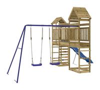 (solid impregnated pinewood) vidaXL Outdoor Playset Garden Playhouse Play Towers Impregnated Wood Pine