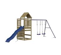(solid impregnated pinewood) vidaXL Outdoor Playset Garden Playhouse Playground Set Impregnated Wood Pine
