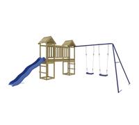 (Solid impregnated pinewood) vidaXL Outdoor Playset Wooden Playground Set Kids Swing Set Solid Wood Douglas