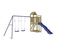 (solid impregnated pinewood) vidaXL Outdoor Playset Wooden Playground Set Swing Set Impregnated Wood Pine