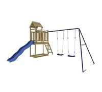 (Solid impregnated pinewood) vidaXL Outdoor Playset Wooden Playground Set Swing Set Impregnated Wood Pine