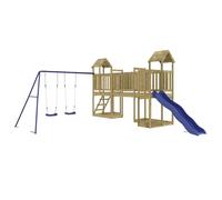 (Solid impregnated pinewood) vidaXL Outdoor Playset Wooden Playground Set Swing Set Impregnated Wood Pine