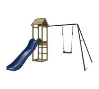 Playhouse Outdoor Climbing Frame Patio with Slide Swing Solid Wood Pine vidaXL