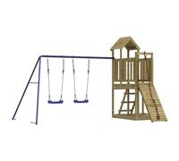 (solid impregnated pinewood) vidaXL Outdoor Playset Wooden Playground Set Swing Set Wood Pine
