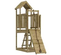 (solid impregnated pinewood) vidaXL Playhouse with Climbing Wall Solid Wood Wooden Climbing Frame