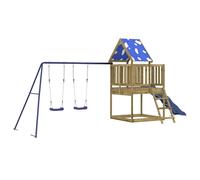(solid impregnated wood) vidaXL Outdoor Playset Garden Playhouse Kids Playground Impregnated Wood Pine