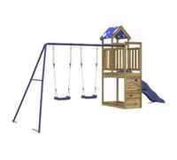 (solid impregnated wood) vidaXL Outdoor Playset Garden Playhouse Kids Playground Impregnated Wood Pine