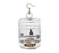 Solid Indoor/Outdoor Aviary Deluxe Edition Pure Stainless Steel Bird Cage Cage Large Parrot Starling Round Bird Cage Bird Cage Parakeet Cage (OneColor 42CM)