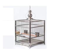 Solid Indoor/Outdoor Aviary Large Stainless Steel Bird Cage Budgerigar Breeding Cage Black Cockatiel Peony Parrot Square Cage for Cockatiels, Finches Bird Cage Parakeet Cage (B)