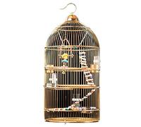 Solid Indoor/Outdoor Aviary Luxury European Style Large Stainless Steel Bird Cage Round Cage Parrot Bird Cage for Medium and Large Birds Or Hotel Decoration Bird Cage Parakeet Cage (B)
