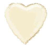 Solid Ivory Heart Foil Balloon (45cm) 1 Count - Stunning and Romantic Love Celebration Decoration