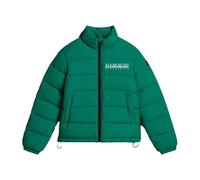 Solid Jacket with Heart Print and Sleeve Patch- unisex- Napapijri- Winter Jackets- Green- 12 Y- Kids 12 Y