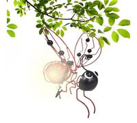 Solid Lane Ladybug Hanging For Outdoor, Solar Lights Led Ladybugs, Lanterns Suspended In Metal Ladybug For Outdoor Artistic Decorations - Outdoor
