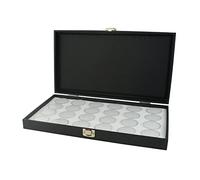 Solid Lid Gem Stone Display Case with Choice of Foam Gem Pot Liner - Jewellery Presentation Case (Case with White 24 Gem Pot Insert)