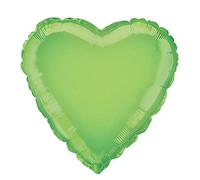 Solid Lime Green Heart Foil Balloon (45cm) 1 Count - Stunning and Romantic Love Celebration Decoration