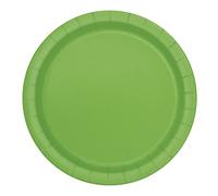 Solid Lime Green Round Paper Dinner Plates (22cm) 16 Count - Sturdy & Elegant for Parties and Events