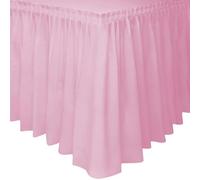Solid Lovely Pink Plastic Rectangular Table Skirt (73cm x 4 meters) 1 Count - Easy Assembly and Reusable, Elegant & Versatile Party Decor