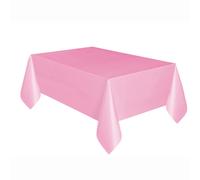 Solid Lovely Pink Rectangular Plastic Table Cover (137cm x 274cm) 1 Co