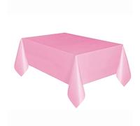 Solid Lovely Pink Rectangular Plastic Table Cover (137cm x 274cm) 1 Count - Elegant & Durable Tablecloth for Parties, Events, and Home Use