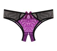 Solid Low Waisted Underwear for Women Mesh Sheer Thongs Breathable Panties Butt Lifting Crotchless Sexy Briefs Embroidery Lace Hipsters Stretch Funny Comfor Tummy Control