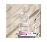 Solid Luxury Large Birdcages Metal Bird Cage Round Bird House Carrier Wrought Iron Birdcage Portable Durable Bird Carriers for Indoor (Pink L)