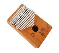 Solid Mahogany Wood 17-key Kalimba Cute Printed Pattern Thumb Piano Musical Instruments Thumb Piano (Color : 01)
