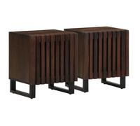 (solid mango wood, 2 pcs) vidaXL Bedside Cabinet Home Nightstand Bed Table Side Table Solid Wood Mango