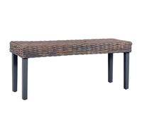 Solid Mango Wood Bench Natural Kubu Rattan Seating Chair Multi Colours vidaXL