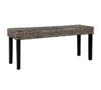 Solid Mango Wood Bench Natural Kubu Rattan Seating Chair Multi Colours vidaXL