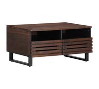 Solid Mango Wood Coffee Table Brown Rustic Living Room Furniture 80cm