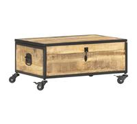 Solid Mango Wood Coffee Table Green 70cm Hand Painted Living Room Desk vidaXL