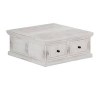 Solid Mango Wood Coffee Table White 70cm Living Room Tea Couch Stand vidaXL