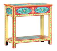 Solid Mango Wood Console Table with 2 Drawers 80x35x75cm Yellow/Blue vidaXL