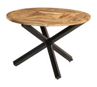 vidaXL Dining Table Ø150x76 cm Solid Rough Wood Mango