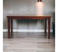 Solid Mango Wood Dining Table with Stain-Based Finish Enhancing the Grain, Handcrafted Desk for Living Room, 90L x 150W x 76H cm, Brown Aosom UK