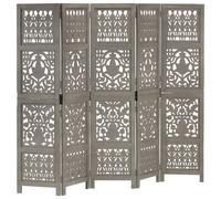 Solid Mango Wood Hand Carved 3/5-Panel Divider Furniture Multi Colours vidaXL