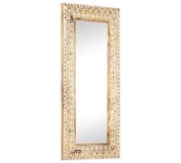 Solid Mango Wood Hand-Carved Mirror Wall Makeup Decoration Multi Sizes vidaXL