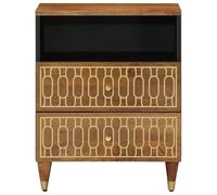 Solid Mango Wood Nightstand 50 x 33 x 62 cm Modern Bedroom Sto Chest & Natural Perfect for Smals Slish nizer with Ders