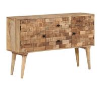 Solid Mango Wood Sideboard 110 x 30 x 70 cm with 2 Drawers and Compartment for Living Room Bedroom Hallway Storage and Organiser System