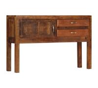 Sideboard Solid Mango Wood Natural 118x30x75 cm 2 Drawer 1 Door Cabinet Vintage