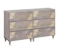 Solid Mango Wood Sideboard Grey 60x33.5x75cm 2 pcs Stylish Storage Solution