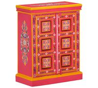 Solid Mango Wood Sideboard Hand Painted Door Cupboard Turquoise/Pink vidaXL