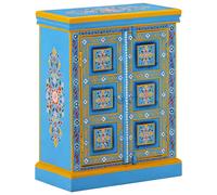 Solid Mango Wood Sideboard Turquoise 60x30x78cm Handmade Retro Style Furniture